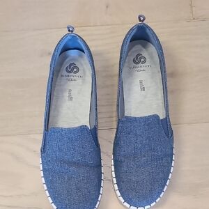 Clarks CloudSteppers Denim-Style Blue Slip-On Loafers